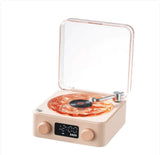 Retro Wireless Bluetooth Turntable Speaker with RGB Projection Lamp