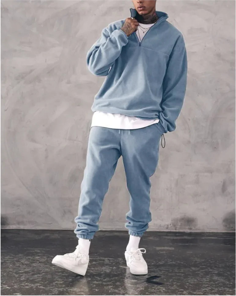 Men's Casual Stand Collar Pullover Suit