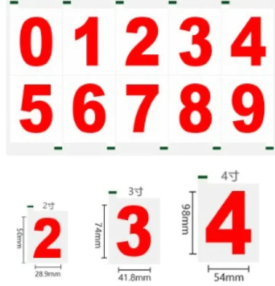 Reflective PVC Number Stickers
