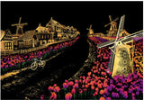 Creative Handmade City Night Scene Scraping Painting