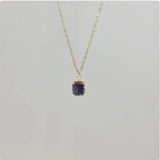 Natural Crystal Pendant Necklace with Stainless Steel Chain