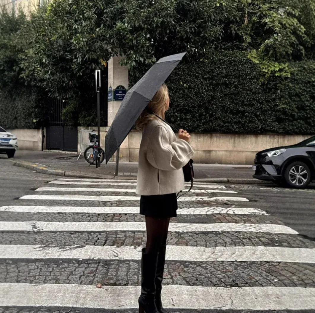 Women's Square Collar Woolen Coat