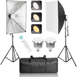 50x70CM Softbox Lighting Kit with 2m Adjustable Tripod and 85W Mushroom Light Bulb