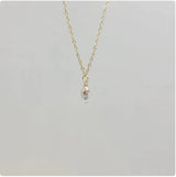 Natural Crystal Pendant Necklace with Stainless Steel Chain