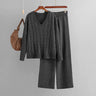V-Neck Wool Cashmere Knitted Set