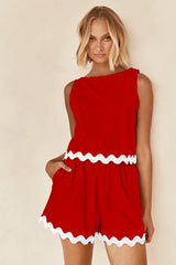 Sleeveless Shorts Suit