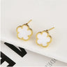 Five-Petal Stone Earrings
