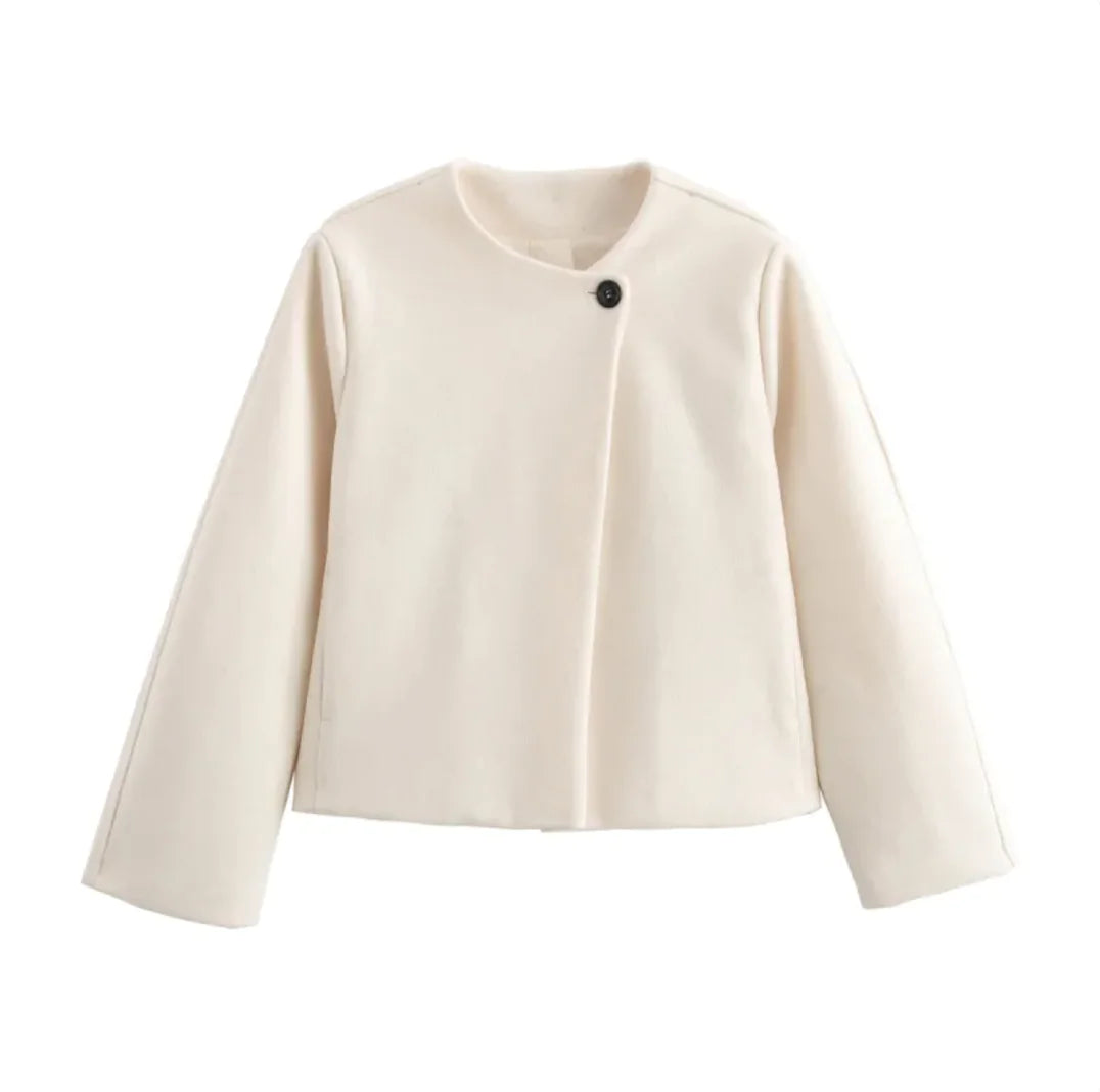 Women's Square Collar Woolen Coat