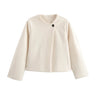 Women's Square Collar Woolen Coat