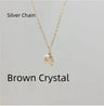 Natural Crystal Pendant Necklace with Stainless Steel Chain