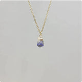 Natural Crystal Pendant Necklace with Stainless Steel Chain