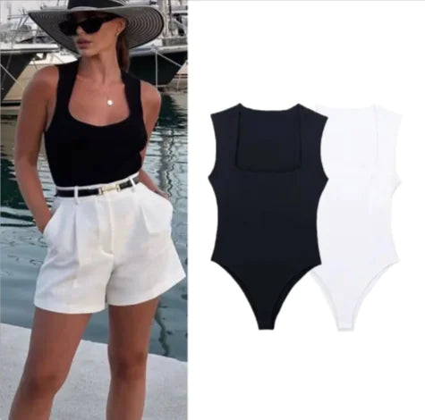 Women's Square Neck Sleeveless Jumpsuit