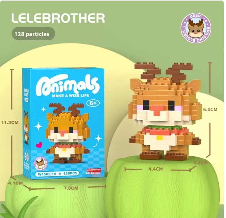 Cartoon Animal Series Cute Doll Tiny Particle Building Blocks