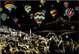Creative Handmade City Night Scene Scraping Painting
