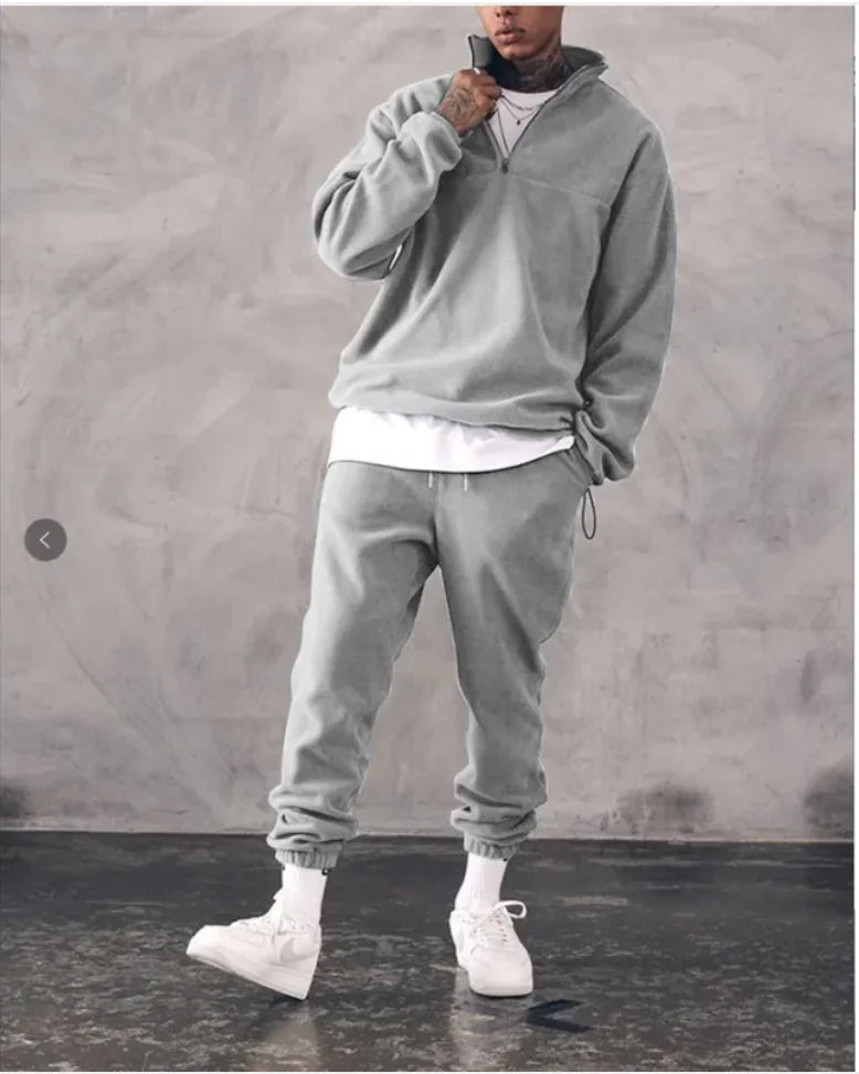 Men's Casual Stand Collar Pullover Suit