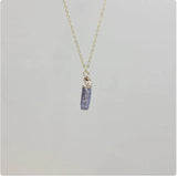 Natural Crystal Pendant Necklace with Stainless Steel Chain