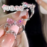 Pink Bow Zircon Princess Ring