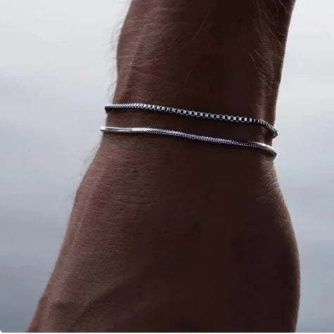 Double-layer Stainless Steel Bracelet Men's Fashion Sports