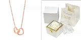 Double Heart Eternal Flower Necklace Set