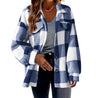 Plush Plaid Women's Autumn And Winter Open Button Lapel Thermal Plaid Pattern Jacket