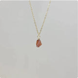 Natural Crystal Pendant Necklace with Stainless Steel Chain