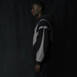 Pattern Stitching Hooded Cardigan Zipper Sweater