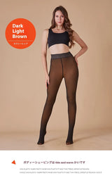 Sheer Fleece-Lined Leggings