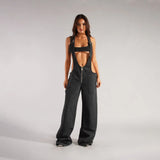 Loose Fit Denim Overalls