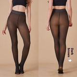 Sheer Fleece-Lined Leggings