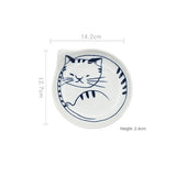 Cat Shaped Japanese Ceramic Plate