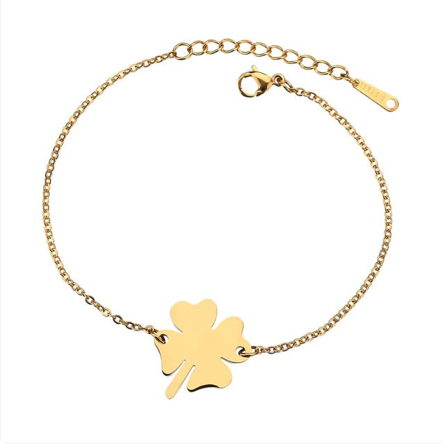 Four Leaf Clover Stainless Steel Bracelet