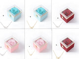 Double Heart Eternal Flower Necklace Set