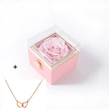 Double Heart Eternal Flower Necklace Set