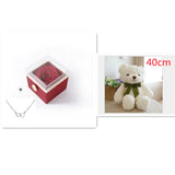 Double Heart Eternal Flower Necklace Set