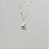 Natural Crystal Pendant Necklace with Stainless Steel Chain