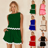 Sleeveless Shorts Suit