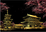 Creative Handmade City Night Scene Scraping Painting