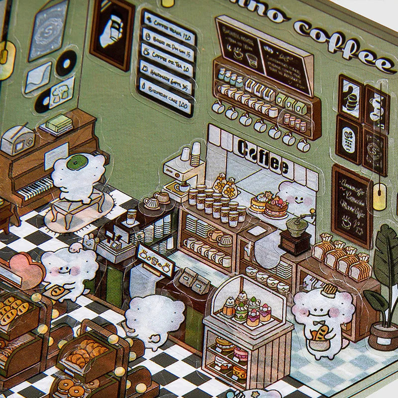 3D Cabin Landscape Stickers