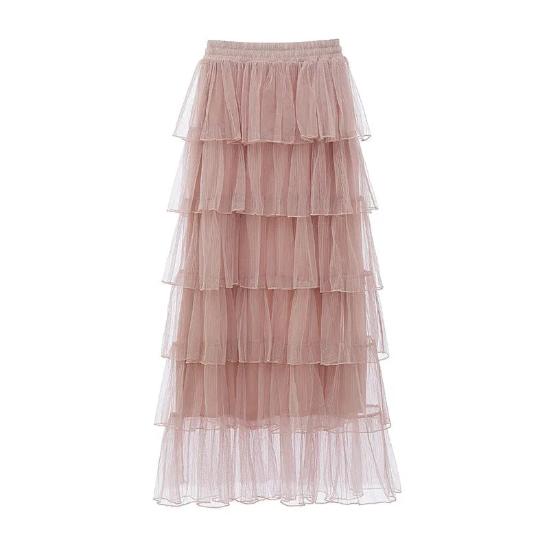 Mid-Length Women'S Mesh Skirt
