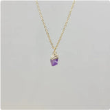 Natural Crystal Pendant Necklace with Stainless Steel Chain
