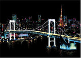 Creative Handmade City Night Scene Scraping Painting