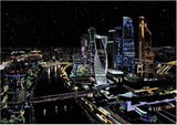 Creative Handmade City Night Scene Scraping Painting