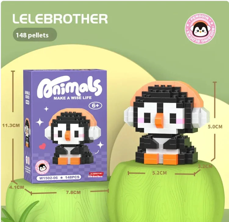 Cartoon Animal Series Cute Doll Tiny Particle Building Blocks
