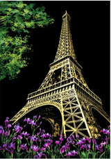 Creative Handmade City Night Scene Scraping Painting
