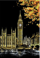 Creative Handmade City Night Scene Scraping Painting