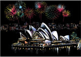 Creative Handmade City Night Scene Scraping Painting