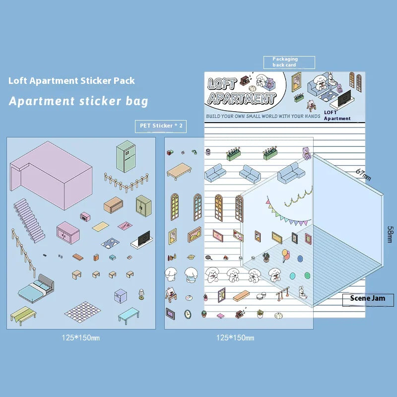 3D Cabin Landscape Stickers