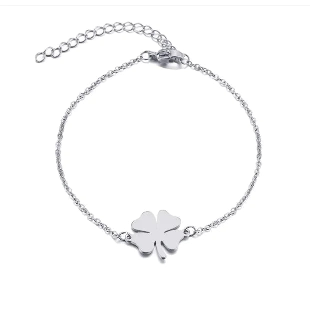 Four Leaf Clover Stainless Steel Bracelet