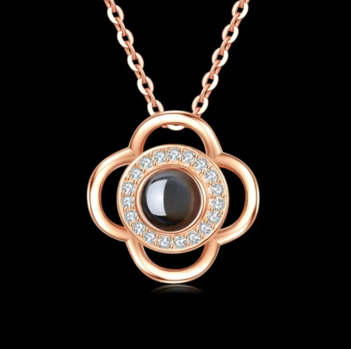 Metal Rose Jewelry Gift Box Necklace