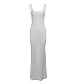 Pure Color Sequins Sling Slim Fit Dress